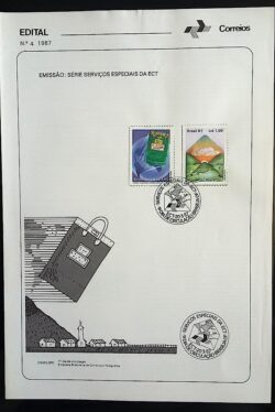 Edital 1987 04 Servicos Especiais ECT Malote Carta Com Selo Sobreposto CBC DF Brasília