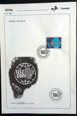 Edital 1987 05 Telecom Com Selo Sobreposto CBC DF Brasília