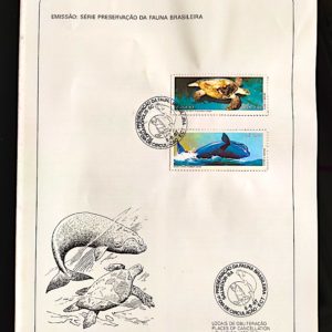 Edital 1987 07 Fauna Tartaruga Baleia Com Selo CBC SC Florianópolis