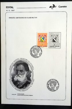 Edital 1987 09 Clube Militar Com Selo CBC RJ
