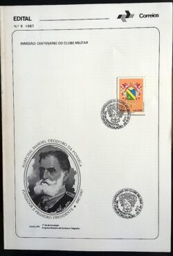 Edital 1987 09 Clube Militar Com Selo Sobreposto CBC RJ