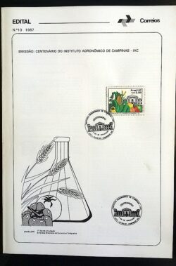 Edital 1987 10 Instituo Agronomo Campinas Com Selo Sobreposto CBC SP Campinas