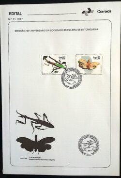 Edital 1987 11 Entomologia Com Selo Sobreposto CBC SP Campinas