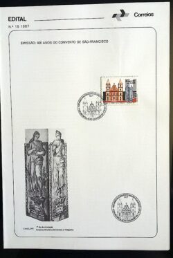 Edital 1987 15 Convento São Francisco Com Selo CBC BA Salvador