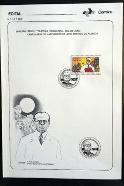 Edital 1987 16 Dia Livro José Americo Almeida Com Selo CBC PB Joao Pessoa