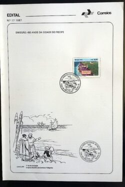 Edital 1987 17 Cidade Recife Com Selo Sobreposto CBC PE Recife