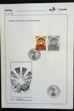 Edital 1987 18 Ação de Graças Com Selo CBC DF Brasília