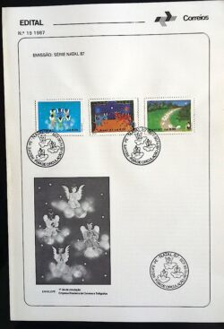 Edital 1987 19 Natal Religiao Com Selo CBC PE Recife