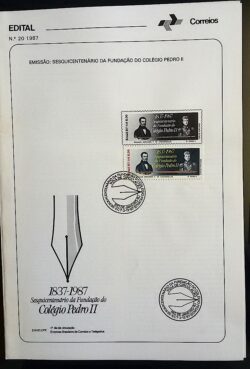 Edital 1987 20 Colegio Pedro II Com Selo CBC RJ