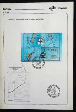 Edital 1988 03 Pesquisas Cientificas Antartica Com Selo CBC DF Brasília