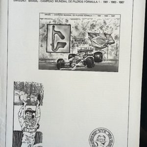 Edital 1988 05 Nelson Piquet Campeão Formula 1 Carro Bandeira Sem Selo