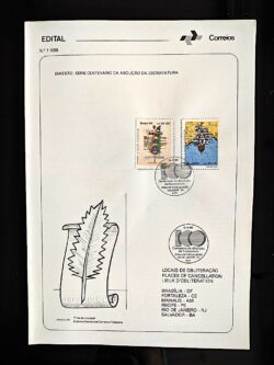 Edital 1988 07 Abolicao da Escravatura Com Selo CBC BA Salvador