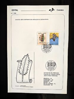 Edital 1988 07 Abolicao da Escravatura Com Selo CBC CE Fortaleza