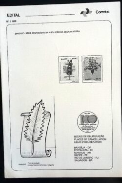 Edital 1988 07 Abolicao da Escravatura Sem Selo