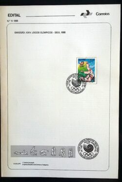 Edital 1988 11 Jogos Olimpicos Seul Judô Com Selo CBC RJ