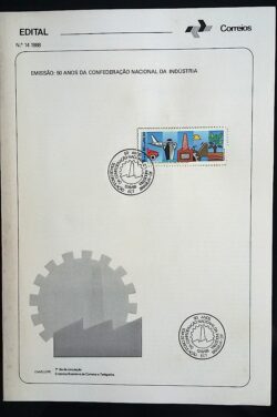Edital 1988 14 Confederação Nacional Indústria Navio Avião Carro Com Selo CBC DF Brasília