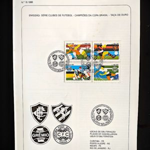 Edital 1988 15 Futebol Grêmio Sport Curitiba Fluminense Com Selo CBC PR Curitiba