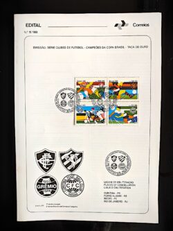 Edital 1988 15 Futebol Grêmio Sport Curitiba Fluminense Com Selo CBC RJ