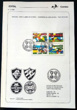 Edital 1988 15 Futebol Grêmio Sport Curitiba Fluminense Com Selo CBC RS