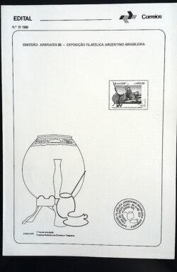 Edital 1988 19 Exposição Filatélica Argentino Brasileira Cavalo Sem Selo