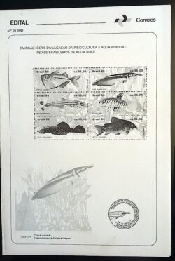 Edital 1988 20 Peixes Água Doce Sem Selo