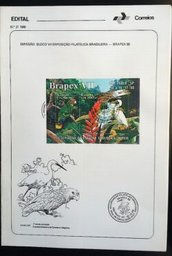 Edital 1988 21 Brapex Jureia Ave Papagaio Com Selo CBC SP