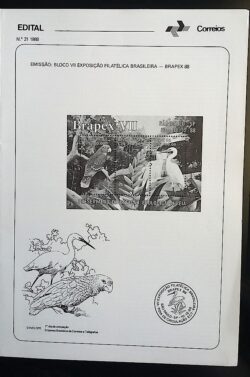 Edital 1988 21 Brapex Jureia Ave Papagaio Sem Selo