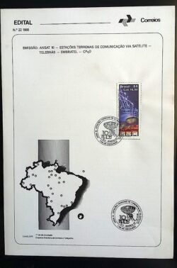 Edital 1988 22 ANSAT 10 Embratel Comunicação Com Selo CBC DF Brasília