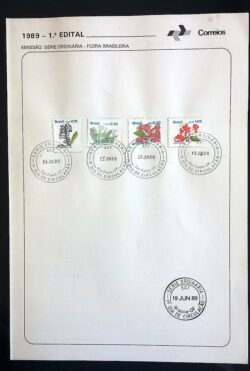 Edital 1989 01 Flora Brasileira Flor Com Selo CBC SP
