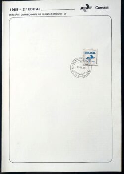 Edital 1989 02 Comprovante De Franqueamento Com Selo CPD SP
