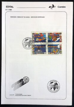 Edital 1989 03 Serviços Especiais 20 Anos ECT Com Selo CBC DF Brasília
