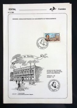 Edital 1989 09 Tobias Barreto Literatura Com Selo CBC PE Olinda