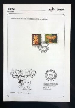 Edital 1989 20 Descobrimento da América UPAEP Com Selo CBC AM Manaus