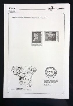 Edital 1989 20 Descobrimento da América UPAEP Sem Selo