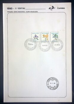 Edital 1990 01 Flora Brasileira Serie Ordinaria Flor Com Selo CPD SP