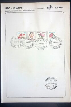Edital 1990 02 Flora Brasileira Serie Ordinaria Flor Com Selo CPD SP