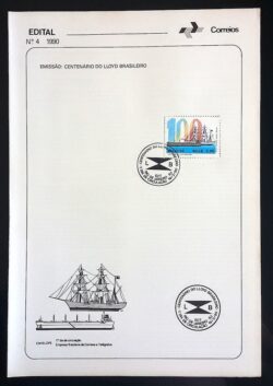 Edital 1990 04 Lloyd Brasileiro Navio Com Selo CPD RJ