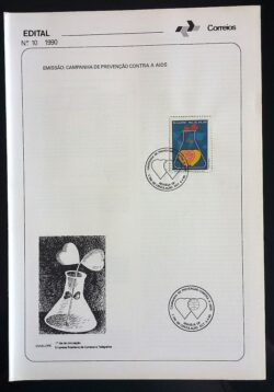 Edital 1990 10 Prevenção Contra a AIDS Saúde Com Selo CPD DF Brasília