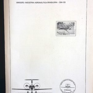 Edital 1990 21 Industria Aeronáutica Brasileira Avião CBA 123 Sem Selo