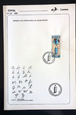 Edital 1990 22 Ano Internacional da Alfabetização Educação Com Selo CPD DF Brasília