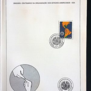 Edital 1990 31 Organizacao dos Estados Americanos Mapa Maos Com Selo CPD Brasilia