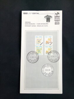 Edital 1991 01 Flora Brasileira Flor Com Selo CPD DF Brasília