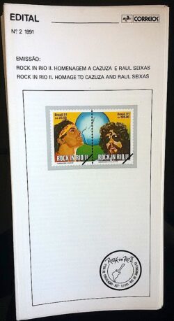 Edital 1991 02 Cazuza e Raul Seixas Musica Rock in Rio Sem Selo