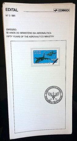 Edital 1991 03 Ministerio Aeronautica Avião Sem Selo