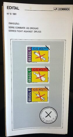 Edital 1991 08 Combate As Drogas Cigarro em Selo