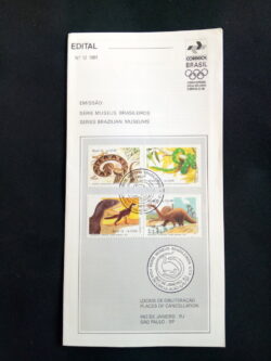 Edital 1991 12 Museus Brasileiros Dinossauro Cobra Com Selo CBC RJ