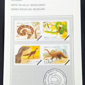 Edital 1991 12 Museus Brasileiros Dinossauro Cobra Sem Selo