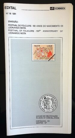 Edital 1991 16 Festival Folclore Leonardo Mota Sem Selo
