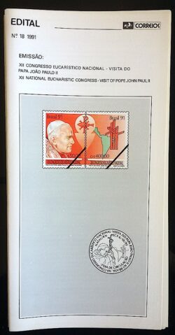 Edital 1991 18 Congresso Eucaristico Nacional Papa Religião Sem Selo