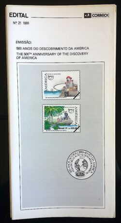Edital 1991 21 Descobrimento da America Sem Selo